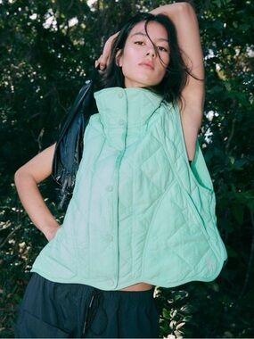 FP Movement by Free People Mint Green Quilted Puffer Vest